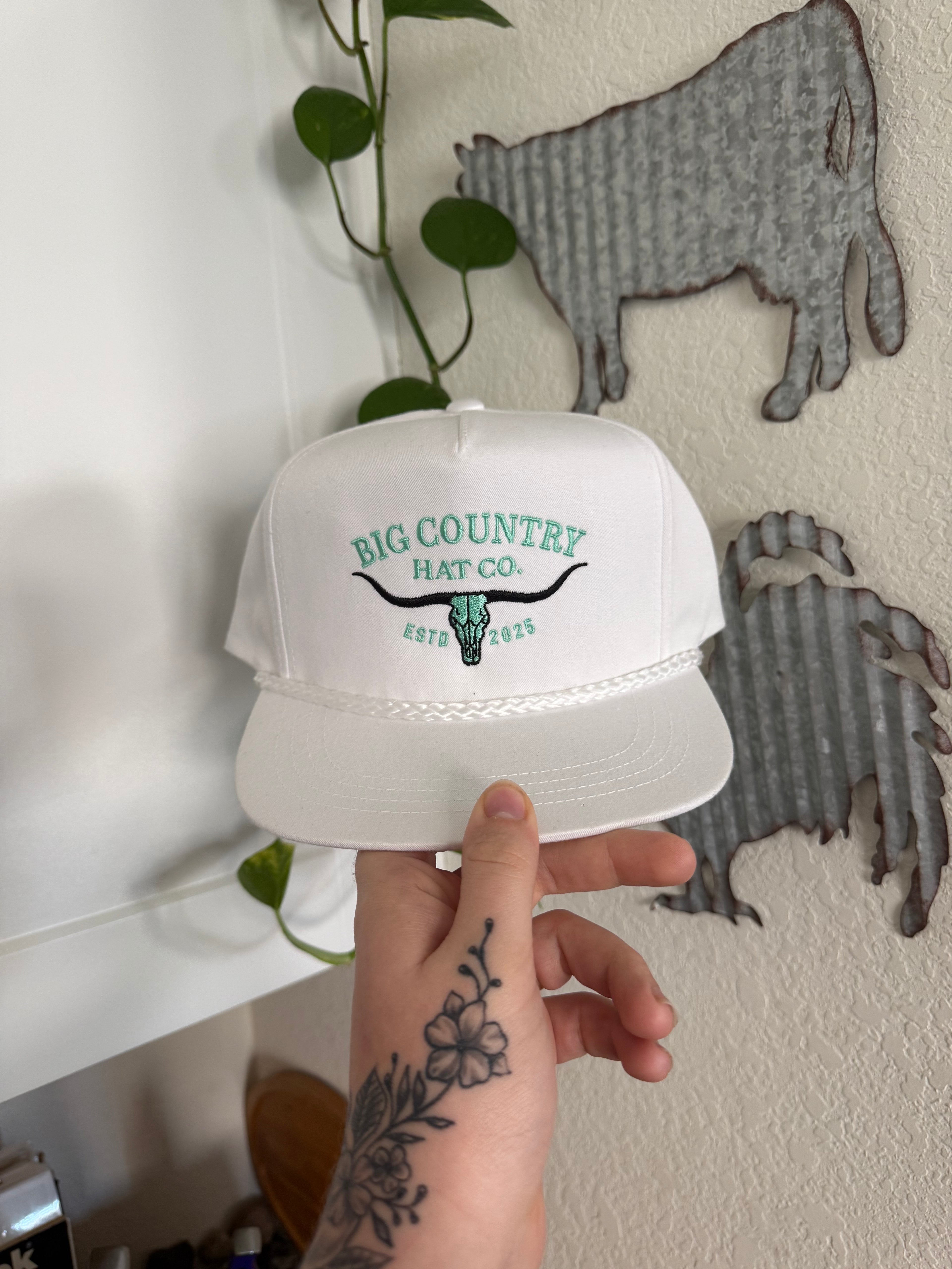 Big Country Hat Co. White and Teal